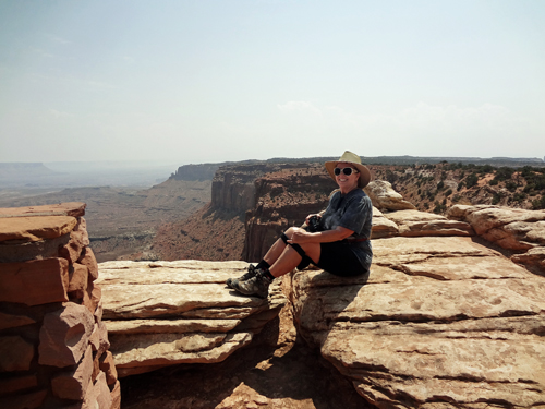 Karen Duquette at Buck Canyon Overlook at Canyonlands